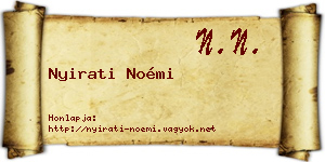 Nyirati Noémi névjegykártya